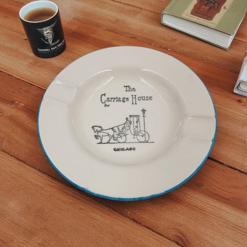 Stetson Creation 5 1/2" Ashtray Ceramic The Carriage House Restaurant Chicago